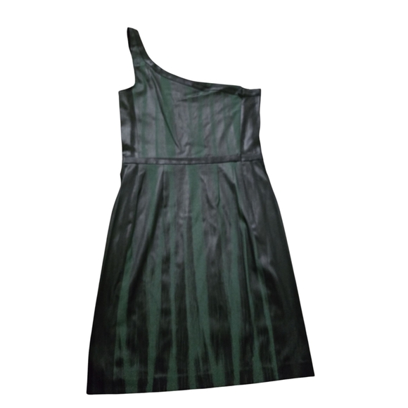 Jay‎ Godfrey Green And Black  Asymmetrical One Shoulder Dress Ladies Sz 6 - Picture 3 of 3